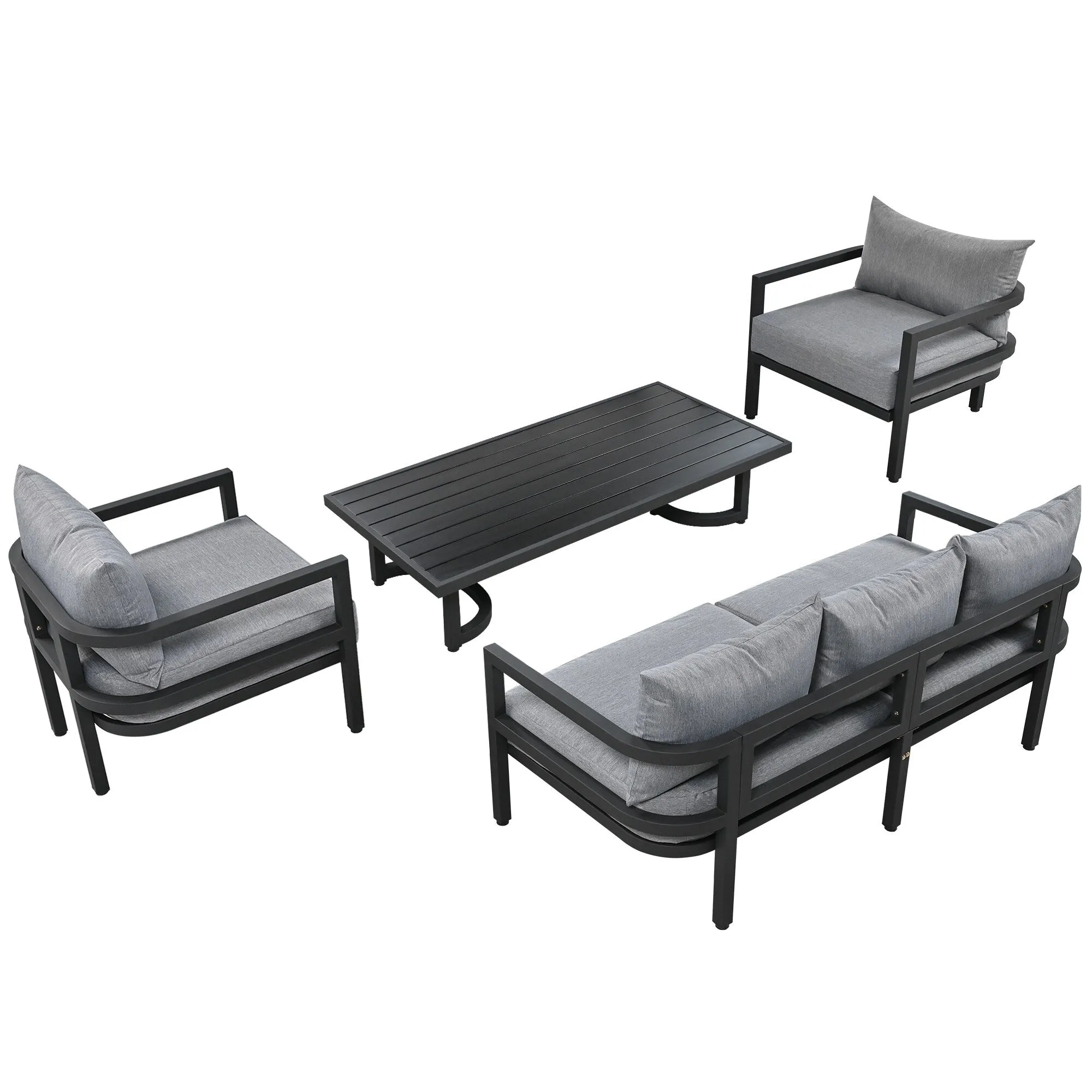 4-Piece Multi-person Outdoor Steel Sofa Set