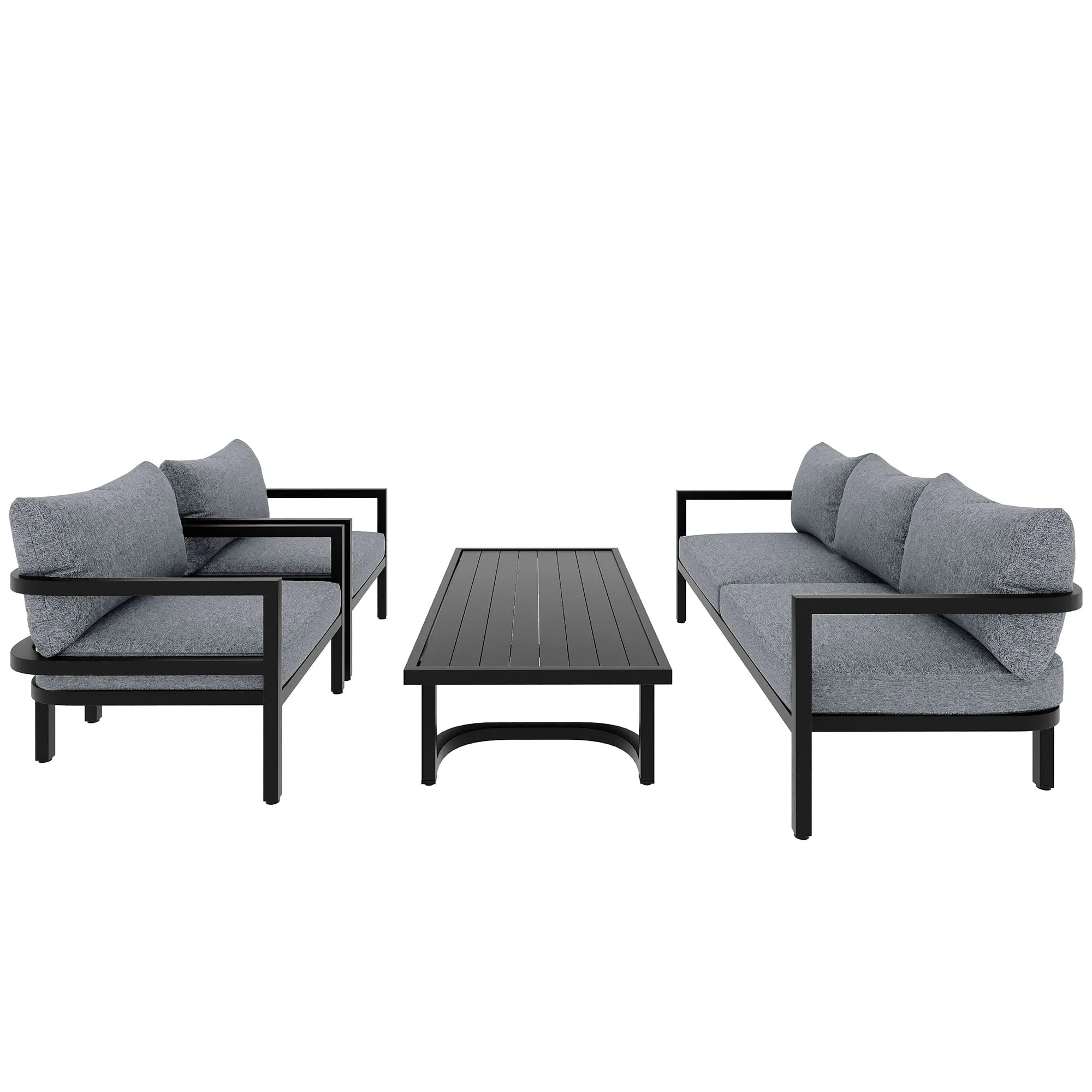 4-Piece Multi-person Outdoor Steel Sofa Set