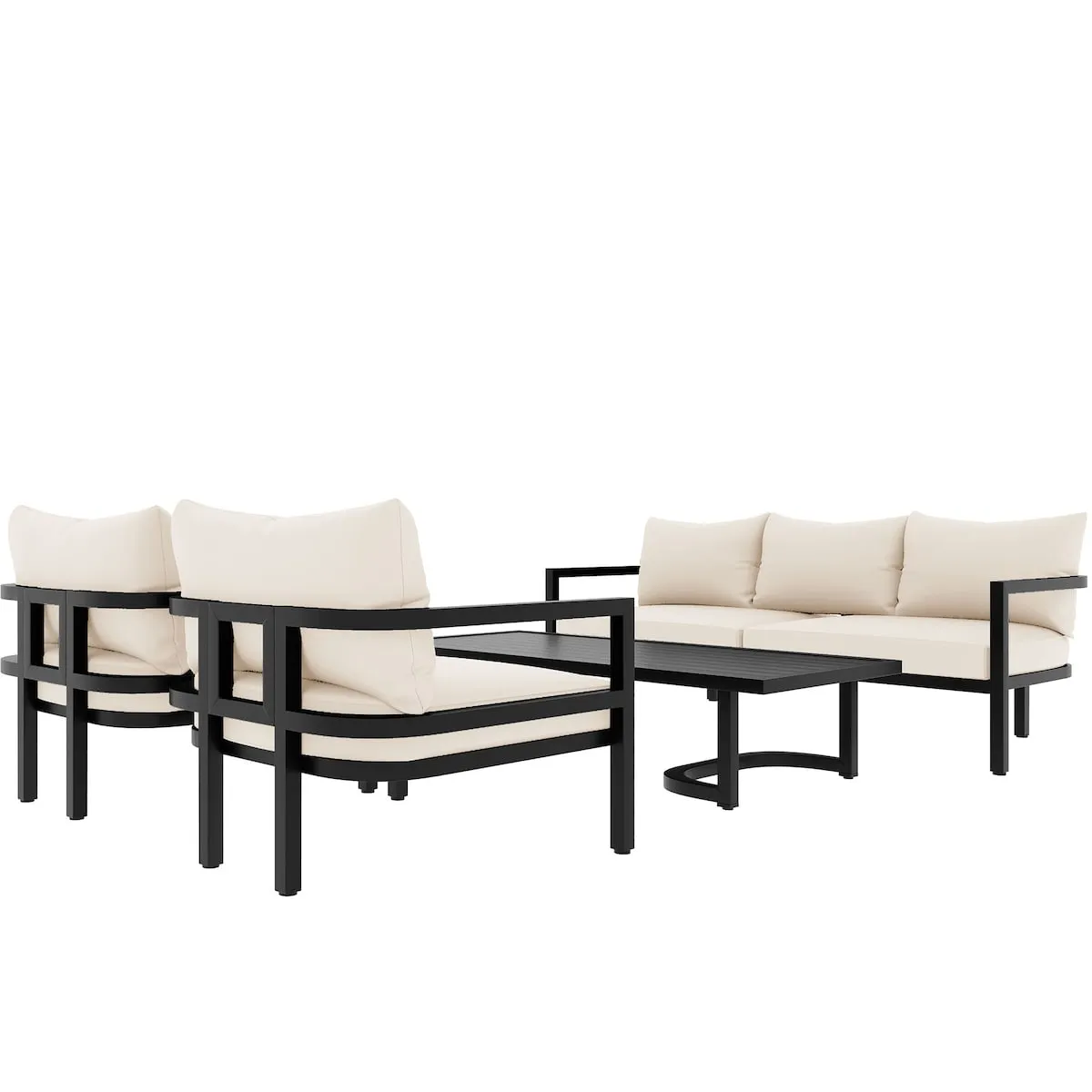4-Piece Multi-person Outdoor Steel Sofa Set