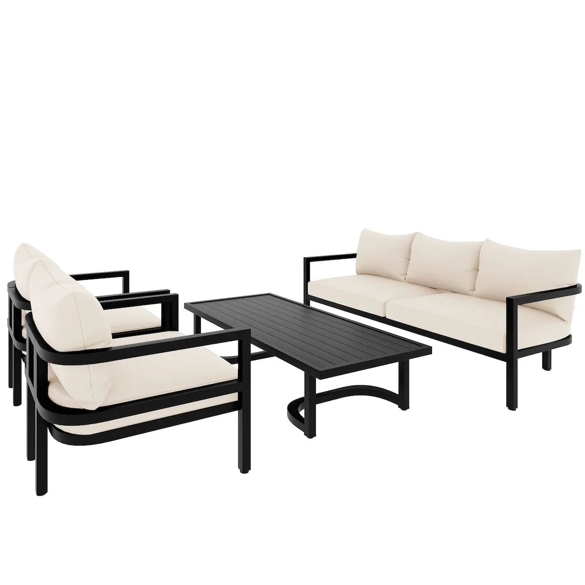 4-Piece Multi-person Outdoor Steel Sofa Set