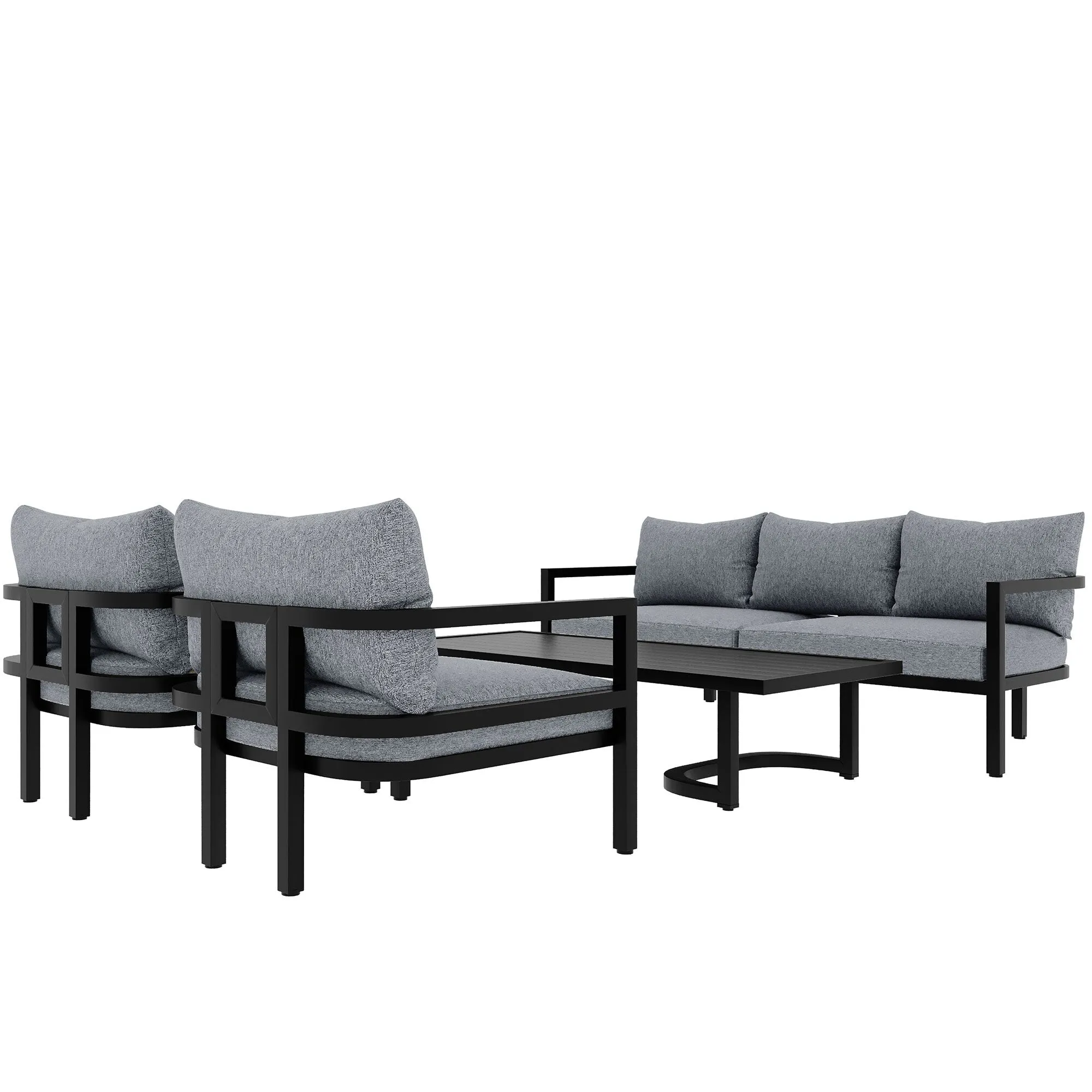 4-Piece Multi-person Outdoor Steel Sofa Set