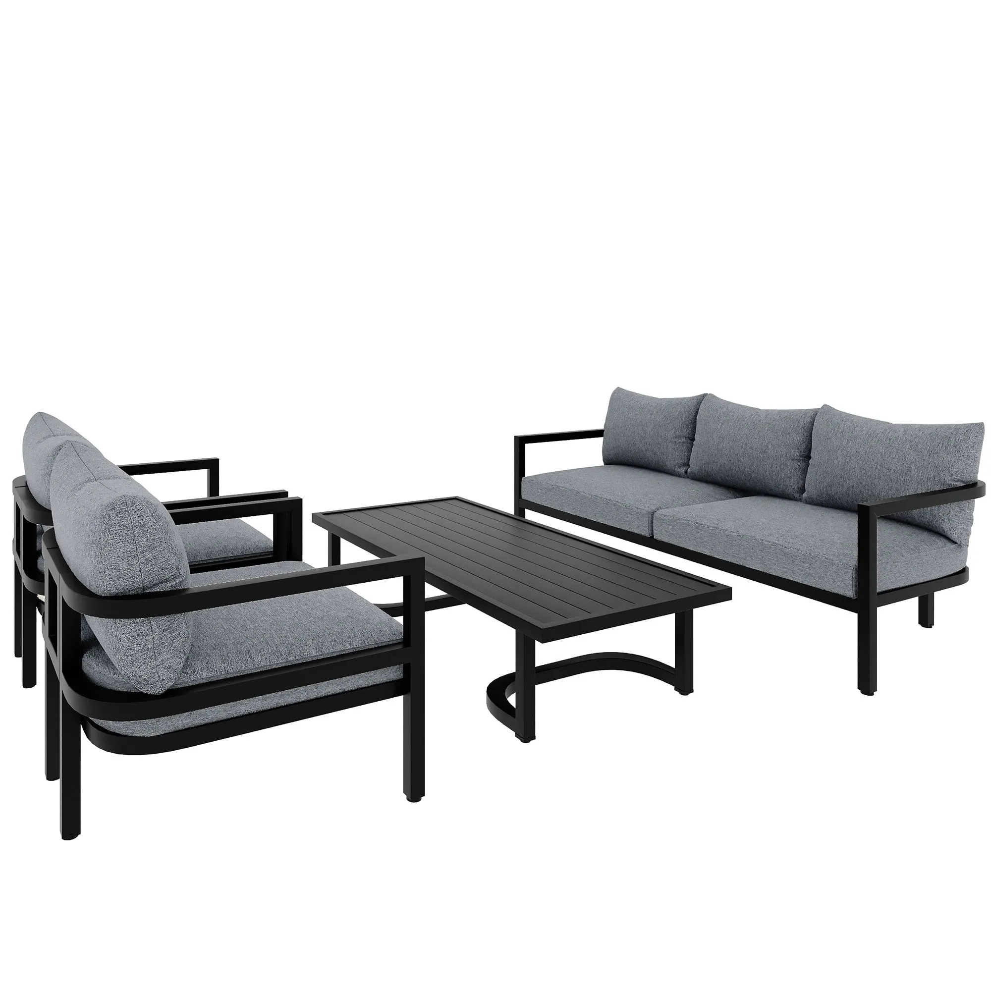 4-Piece Multi-person Outdoor Steel Sofa Set