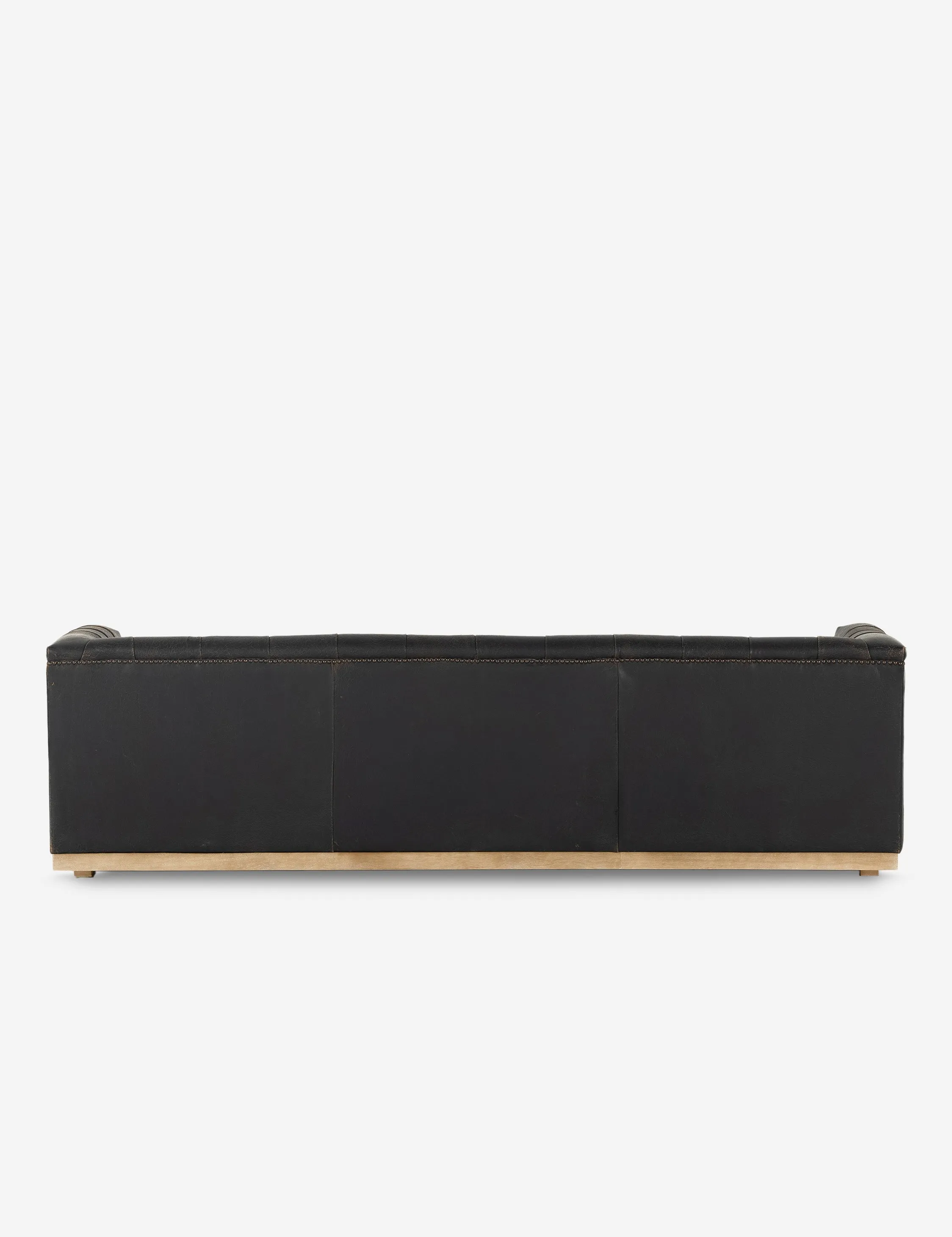 Afia Leather Sofa. Distressed Black