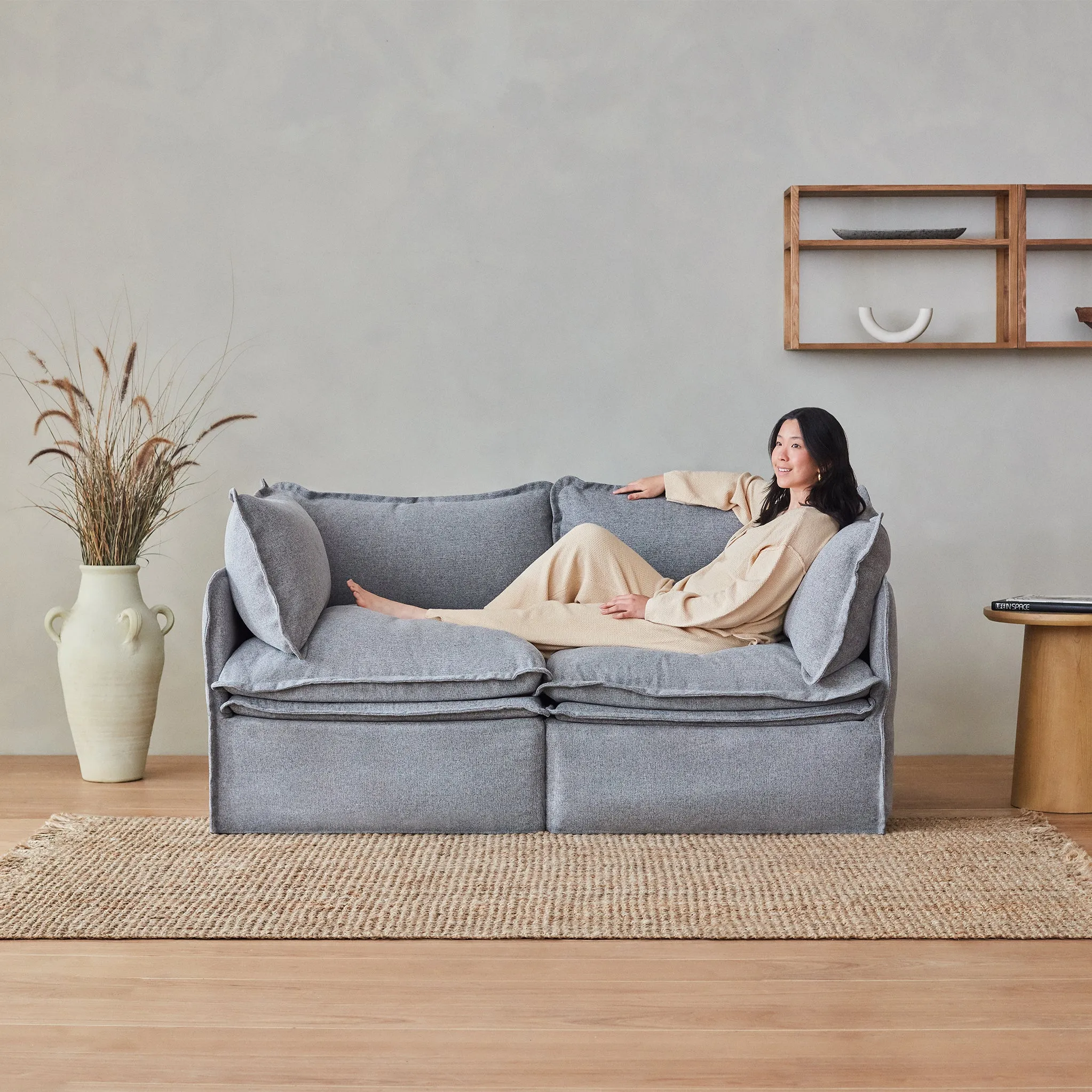Elevate Comfort Layer Set for 5-Seater Open-Ends Corner Sectional   Ottoman | Blended Weave in Oat