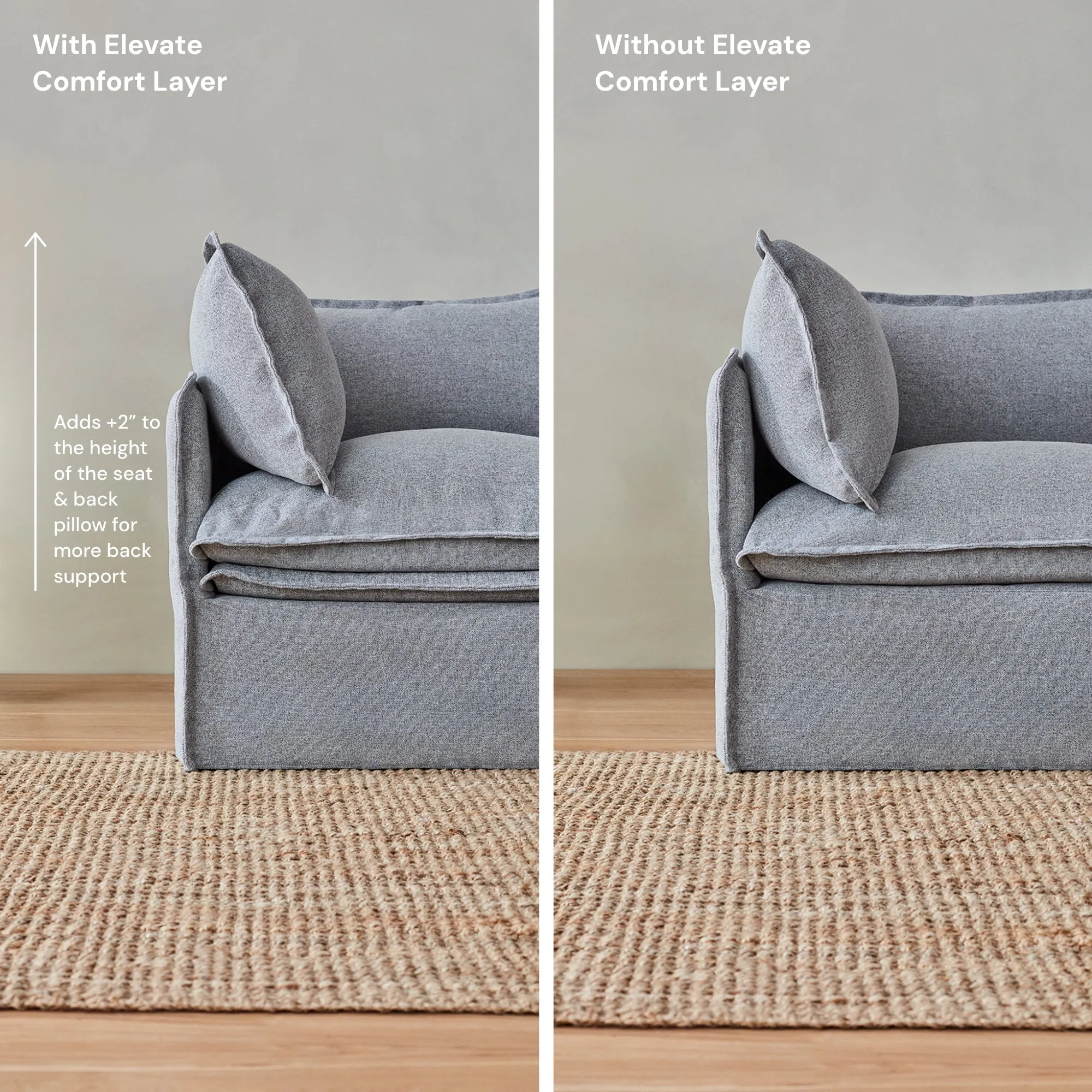 Elevate Comfort Layer Set for 7-Seater U-Sectional | Plush Weave in Eggshell