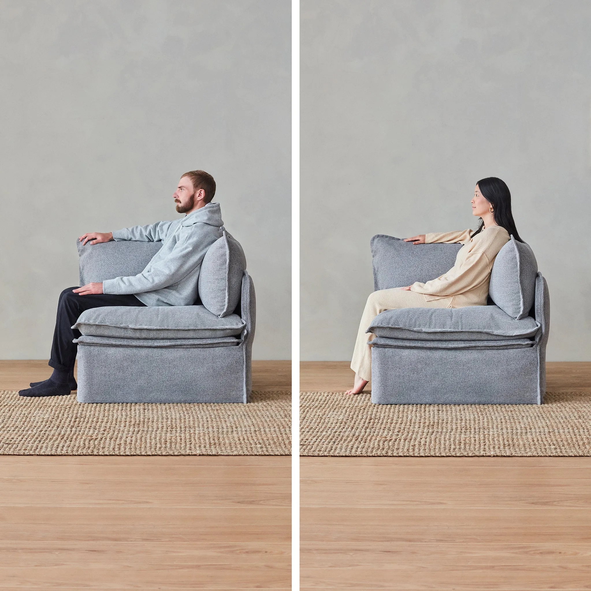 Elevate Comfort Layer Set for Armchair & Ottoman | Blended Weave in Oat