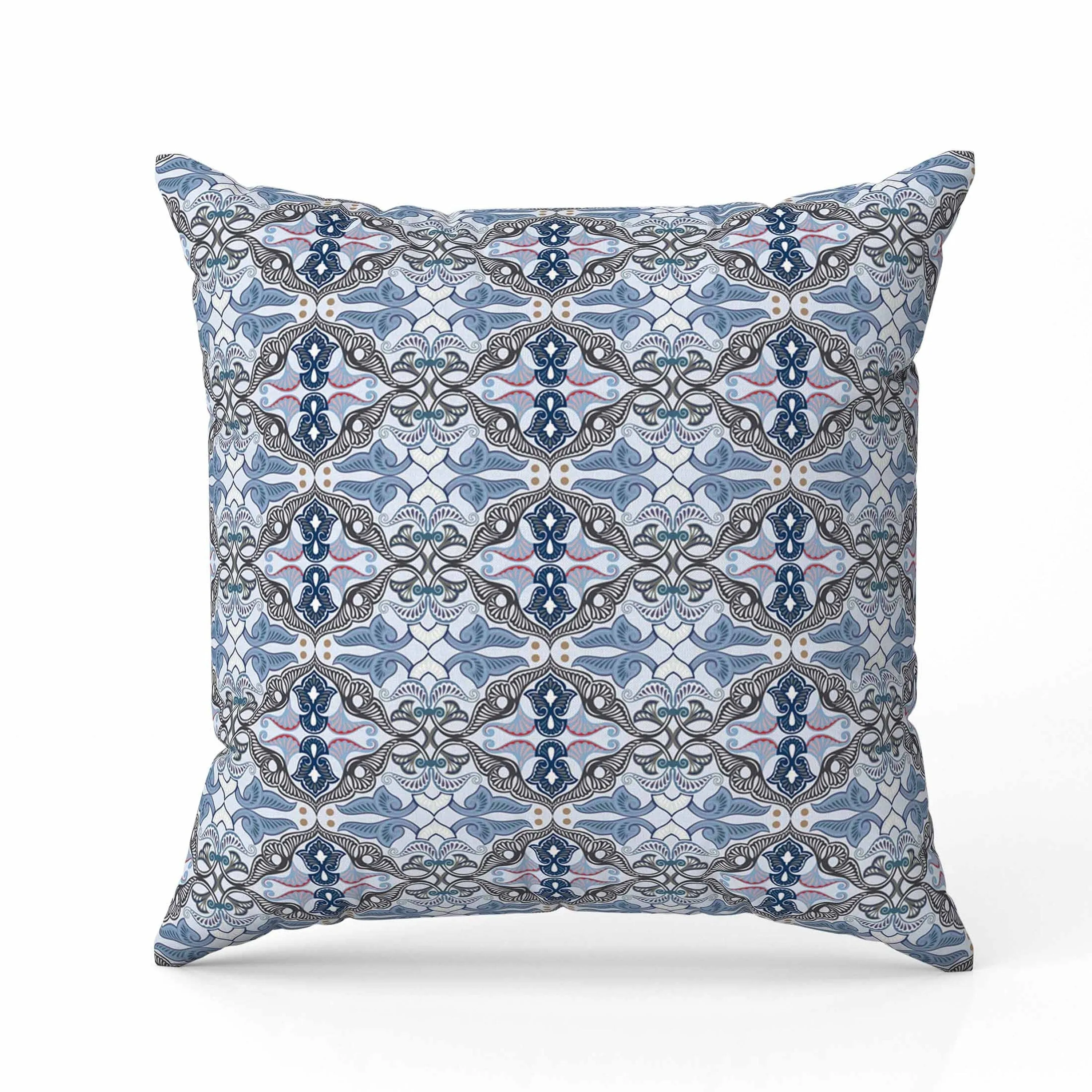 Floral Elegance Indoor/Outdoor Reversible Throw Pillow Lavender and Mist