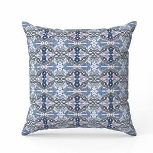 Floral Elegance Indoor/Outdoor Reversible Throw Pillow Lavender and Mist