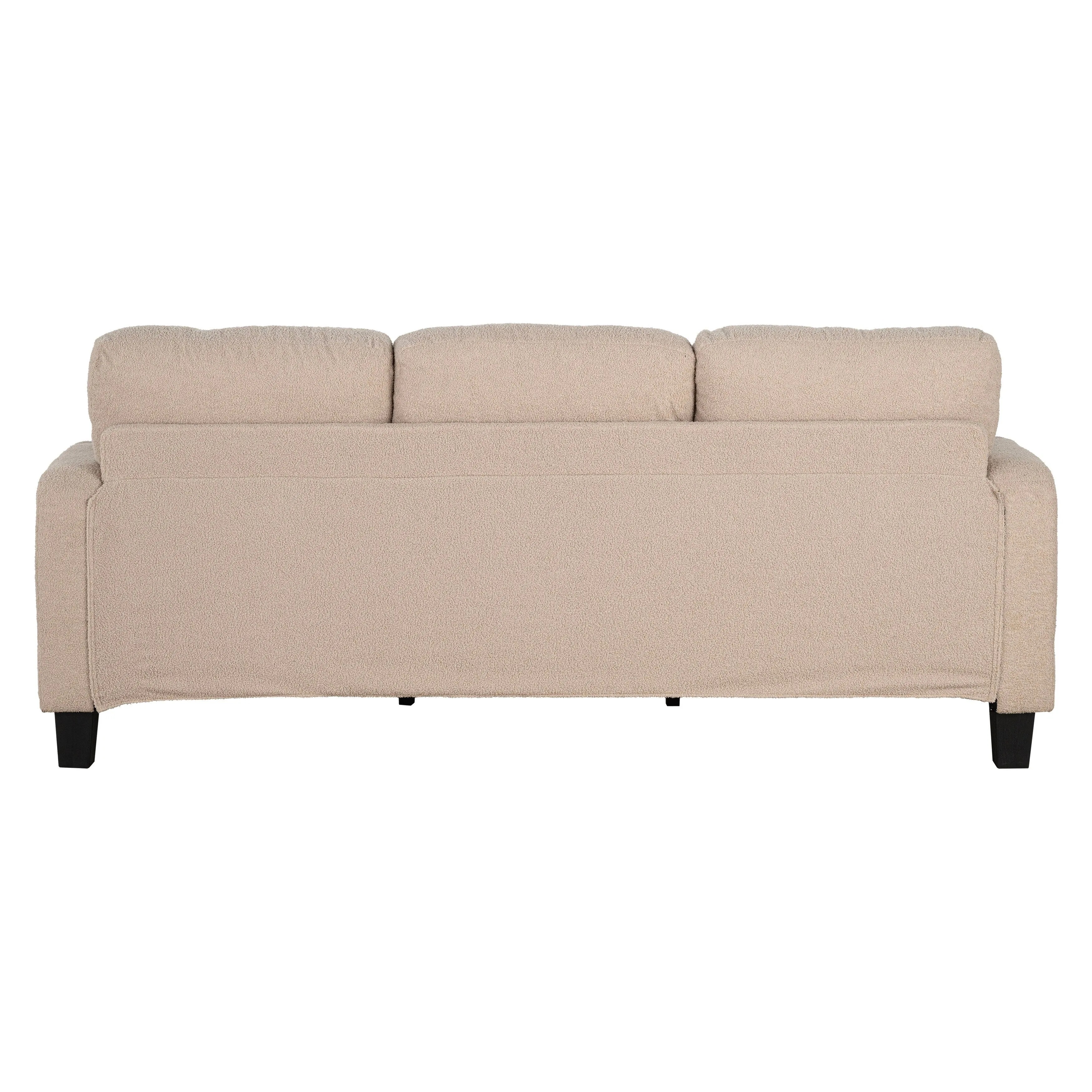 Furniture of America Xenia Modern 2-Piece Boucle Sofa Set with Cup Holders and USB Ports