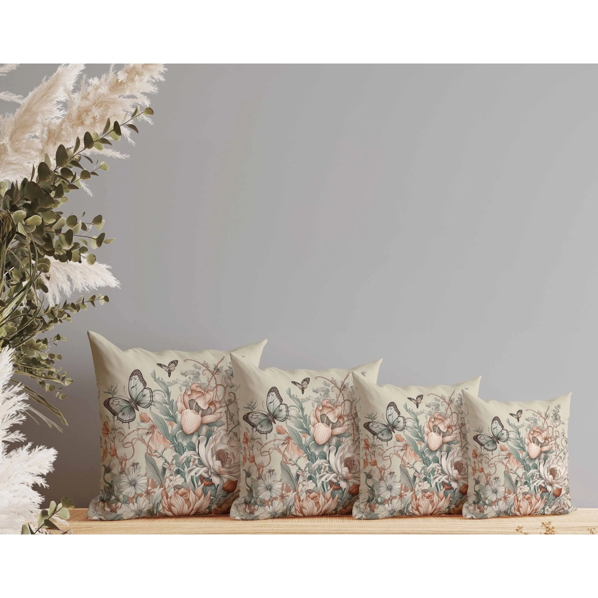 Garden Delights Faux Suede Reversible Throw Pillow Brown and Oyester