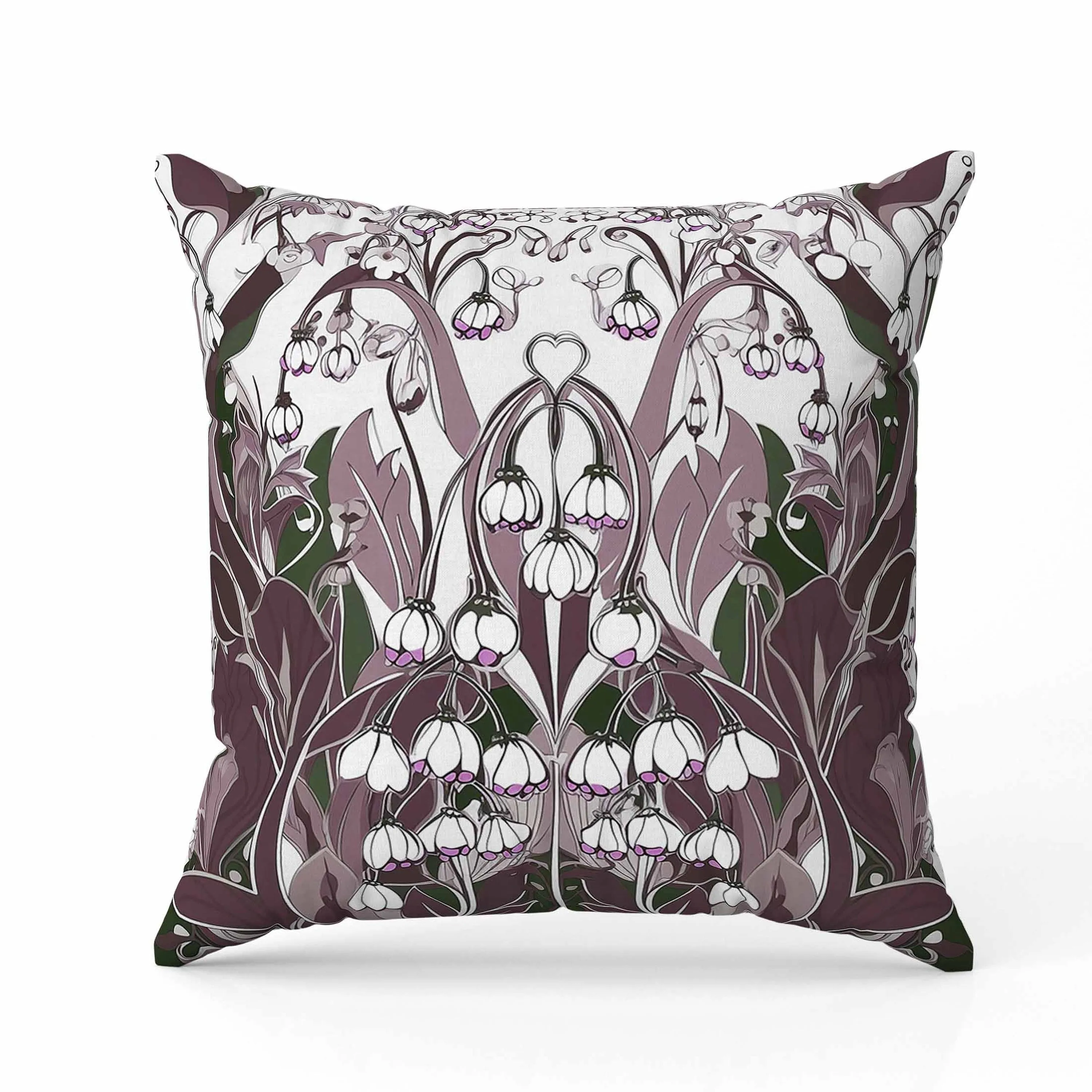 Lily of the Valley Faux Suede Reversible Throw Pillow White and Lavender