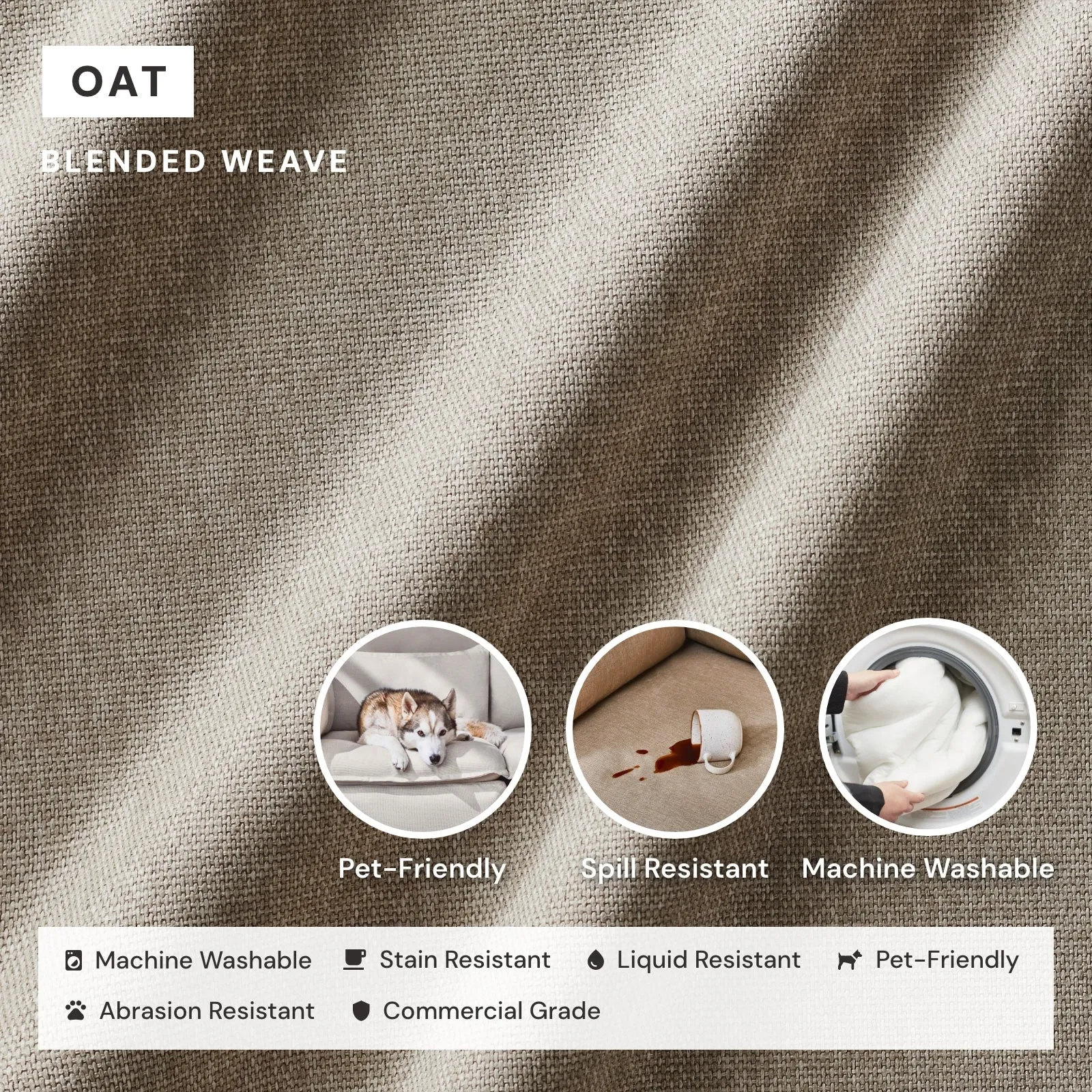 Modular Performance 2-Seater in Oat | Deluxe Blend