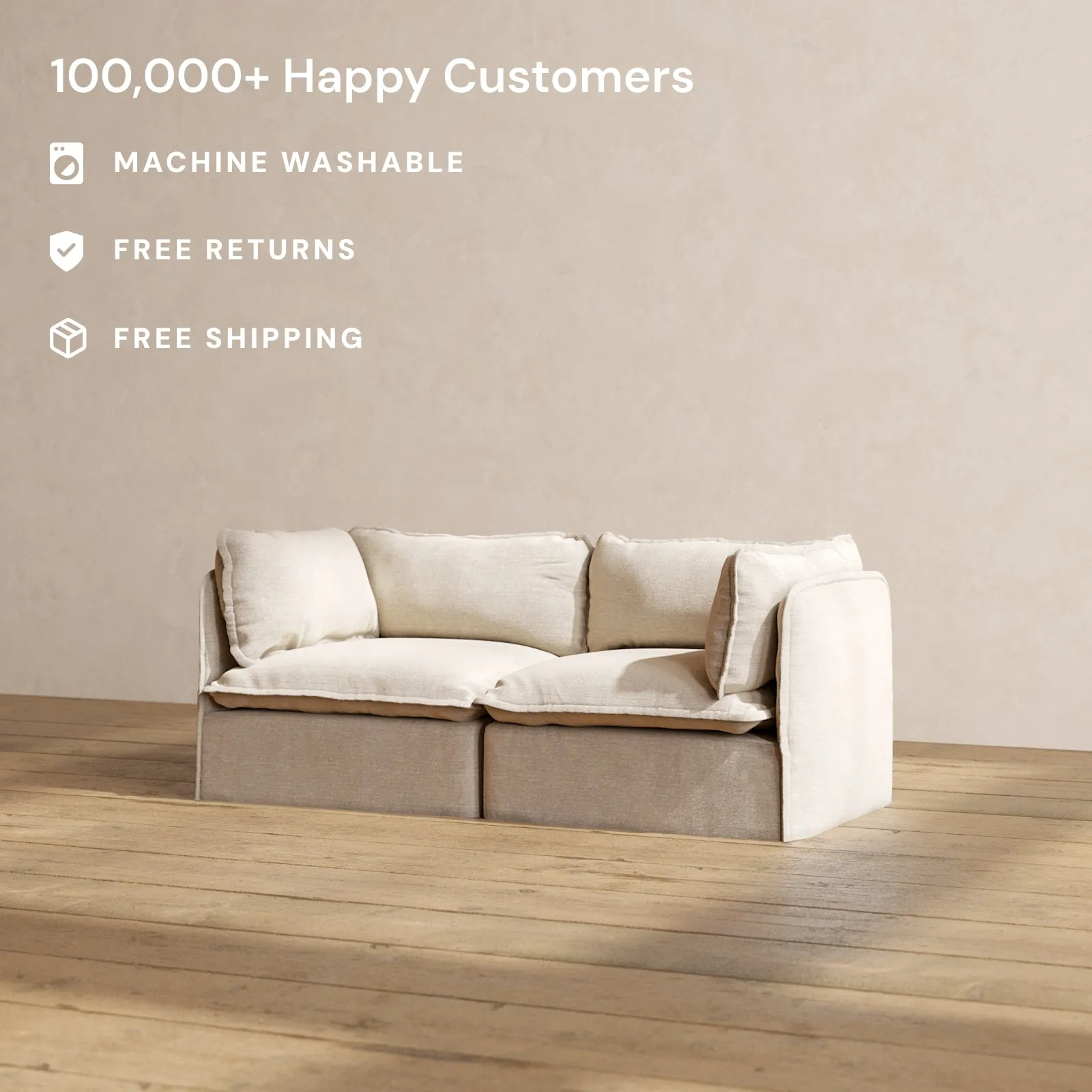 Modular Performance 2-Seater in Oat | Deluxe Blend