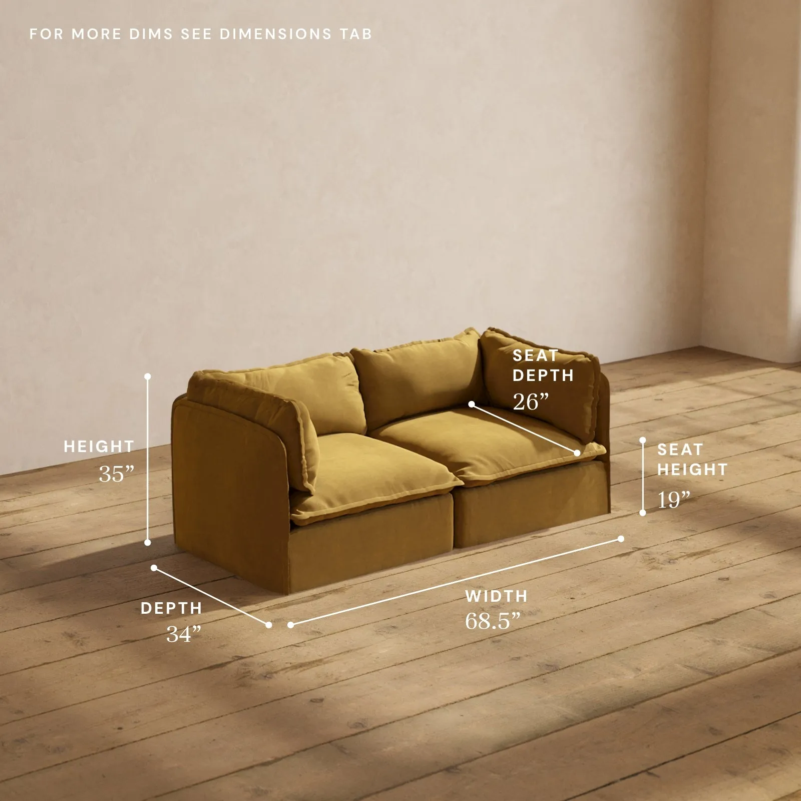Modular Performance 2-Seater in Toffee | Deluxe Blend