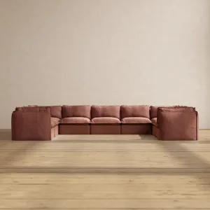 Modular Performance 9-Seater U-Sectional in Chestnut | Deluxe Blend