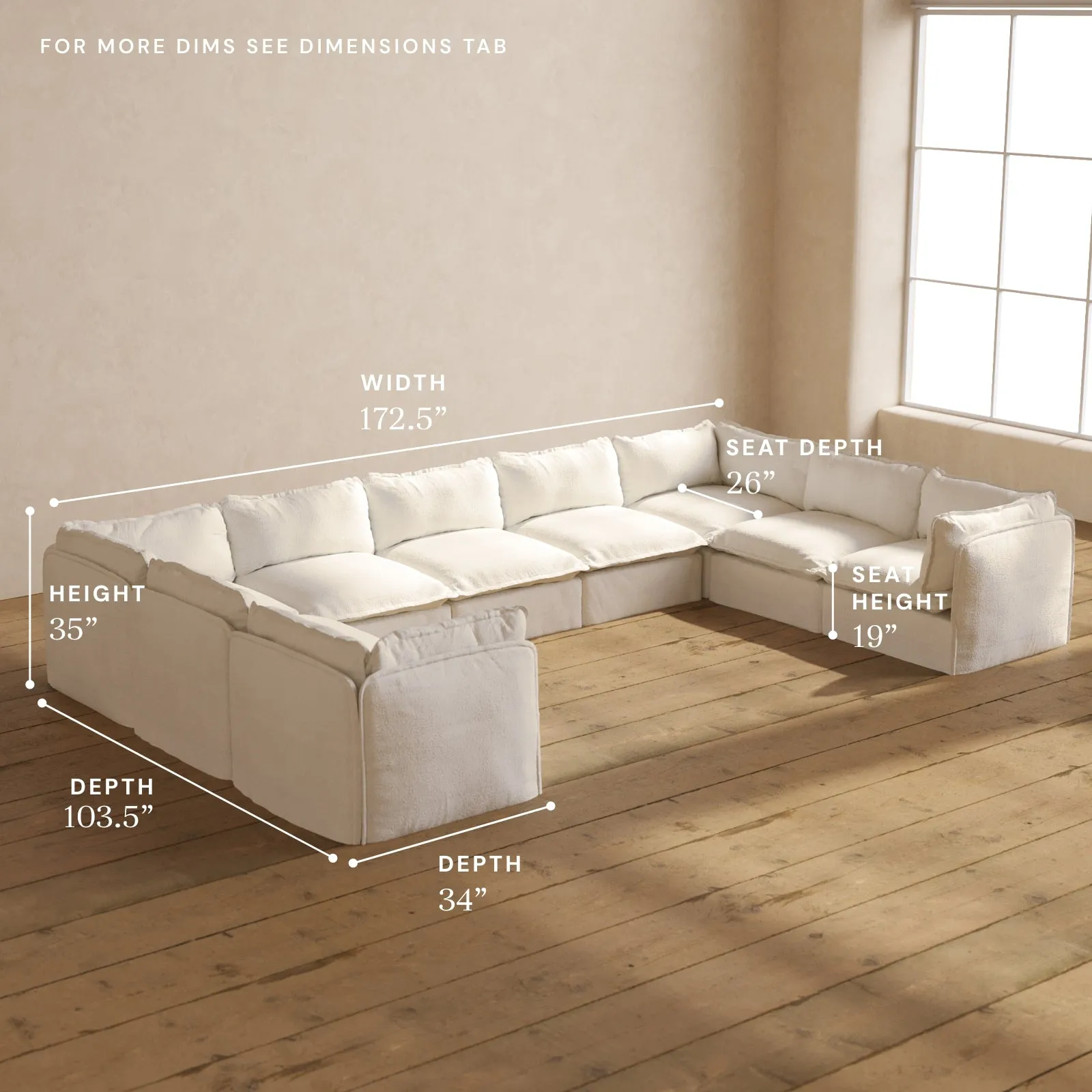 Modular Performance 9-Seater U-Sectional in Mousse | Deluxe Blend