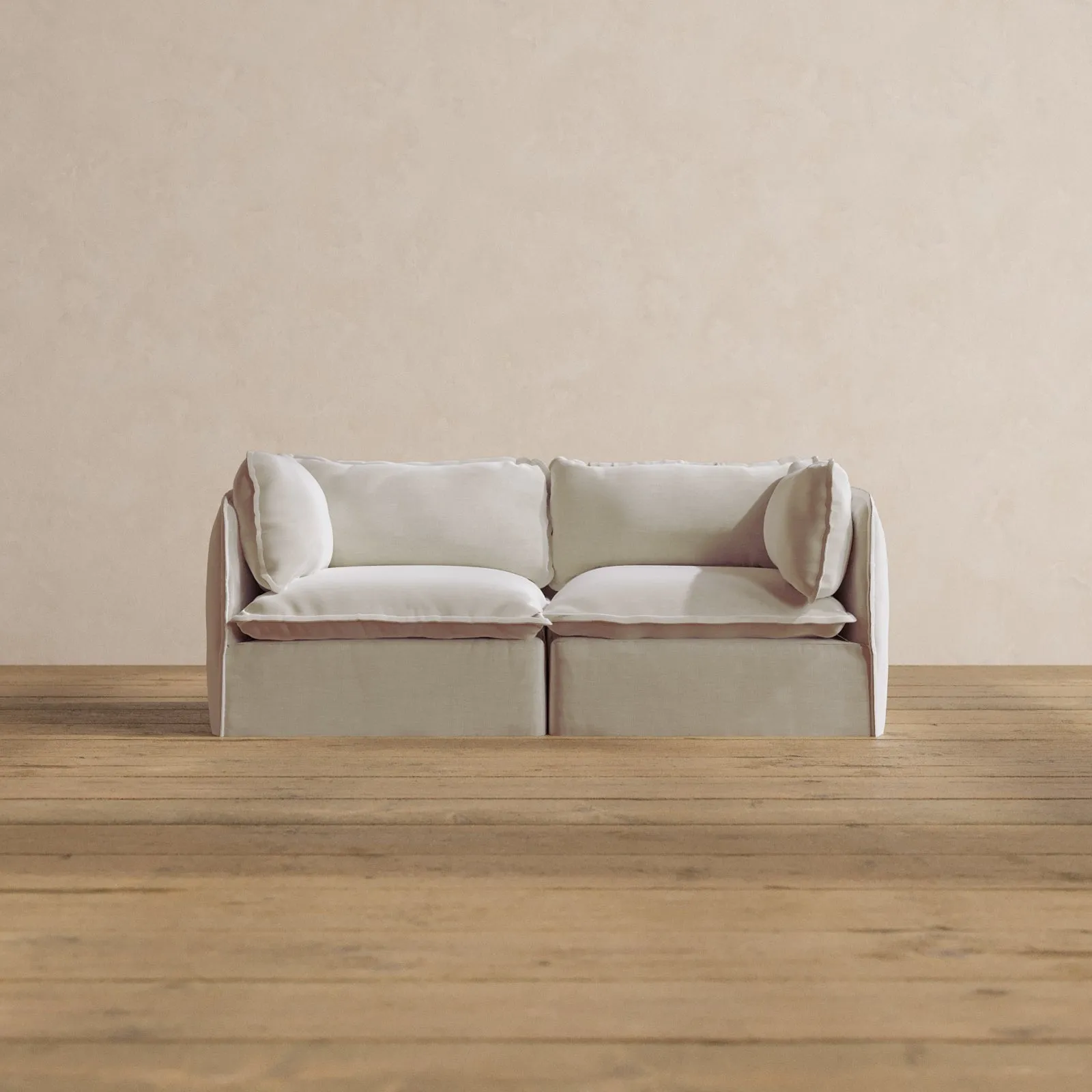 Modular Washable 2-Seater in Coco | Deluxe  Seat | Cloud Pillow
