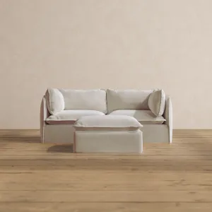 Modular Washable 2-Seater   Ottoman in Coco | Memorix  Seat | Contour Pillow