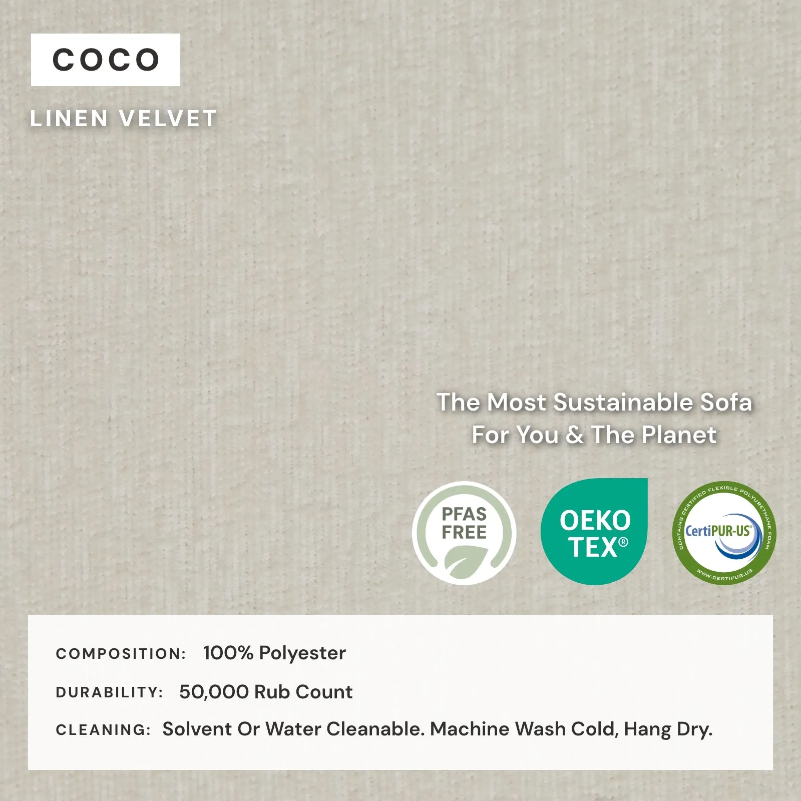 Modular Washable 2-Seater   Ottoman in Coco | Memorix  Seat | Contour Pillow