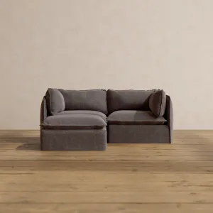 Modular Washable 2-Seater Sectional in Caviar | Memorix  Seat | Contour Pillow