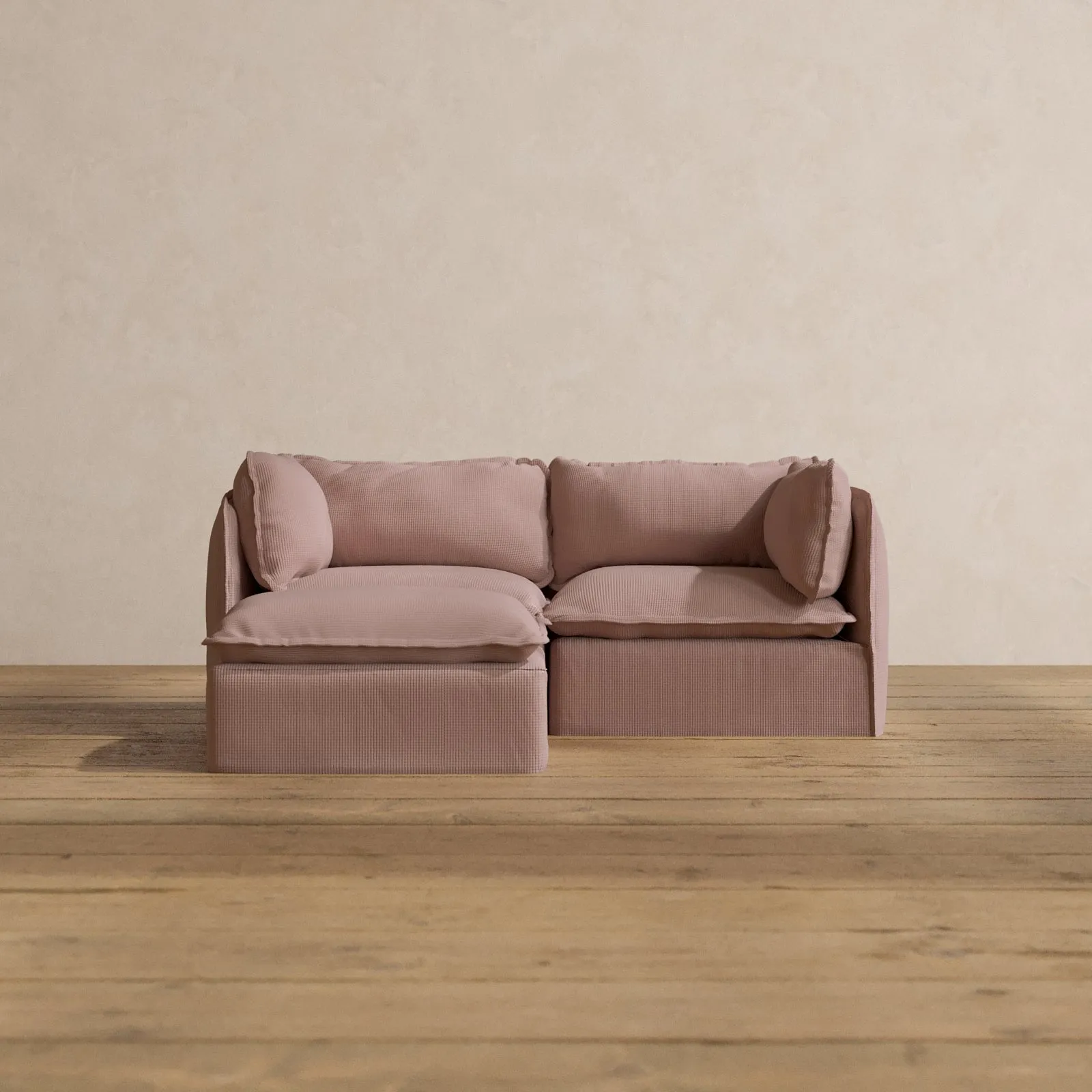 Modular Washable 2-Seater Sectional in Sakura | Memorix  Seat | Contour Pillow