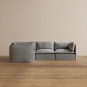 Modular Washable 4-Seater Corner Sectional in Pumice | Deluxe  Seat | Cloud Pillow