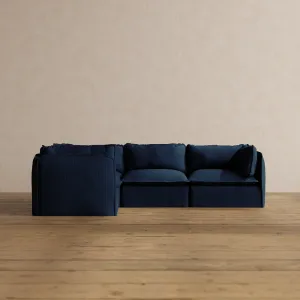 Modular Washable 4-Seater Corner Sectional in Sumi | Deluxe  Seat | Cloud Pillow