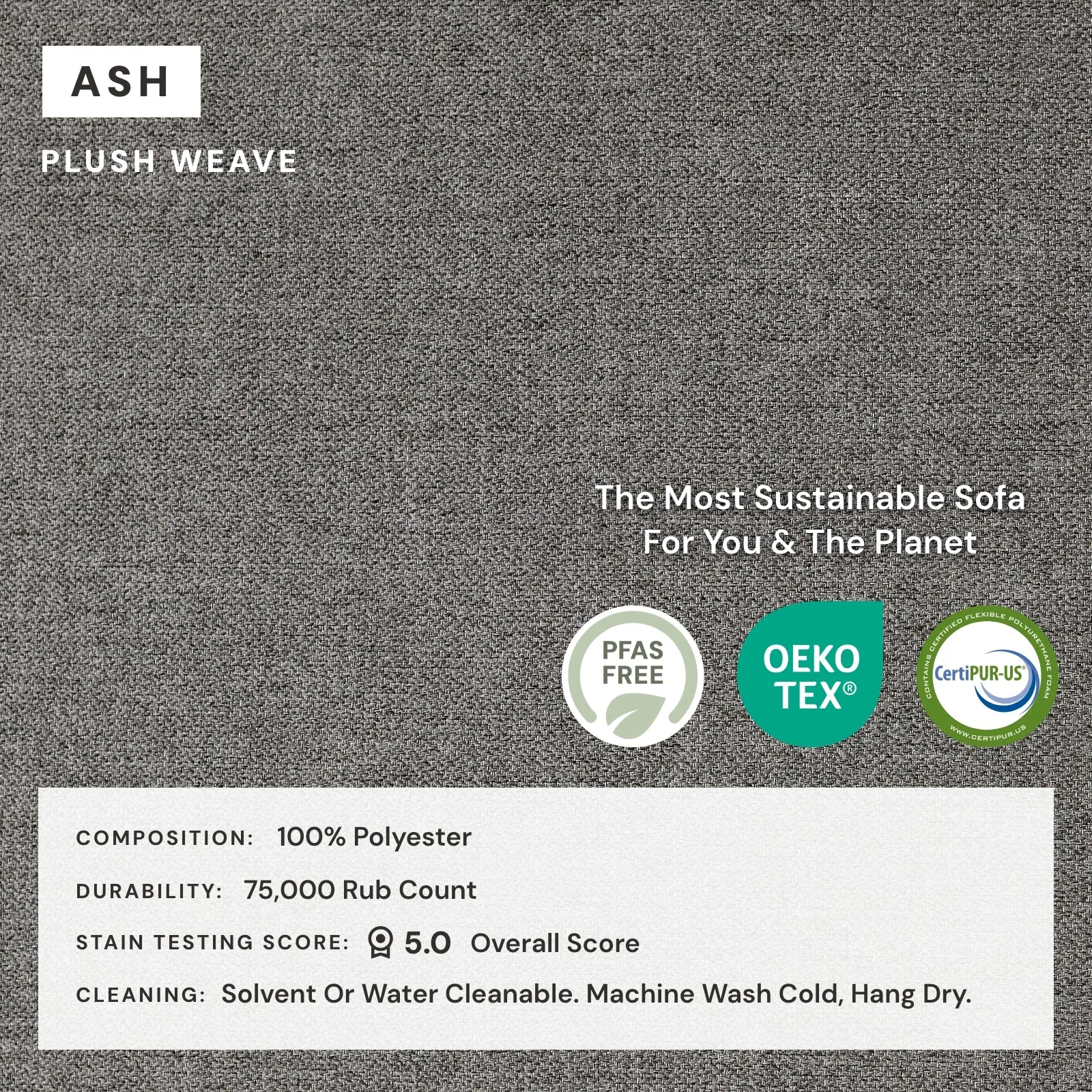 Modular Washable 4-Seater in Ash | Deluxe  Seat | Cloud Pillow