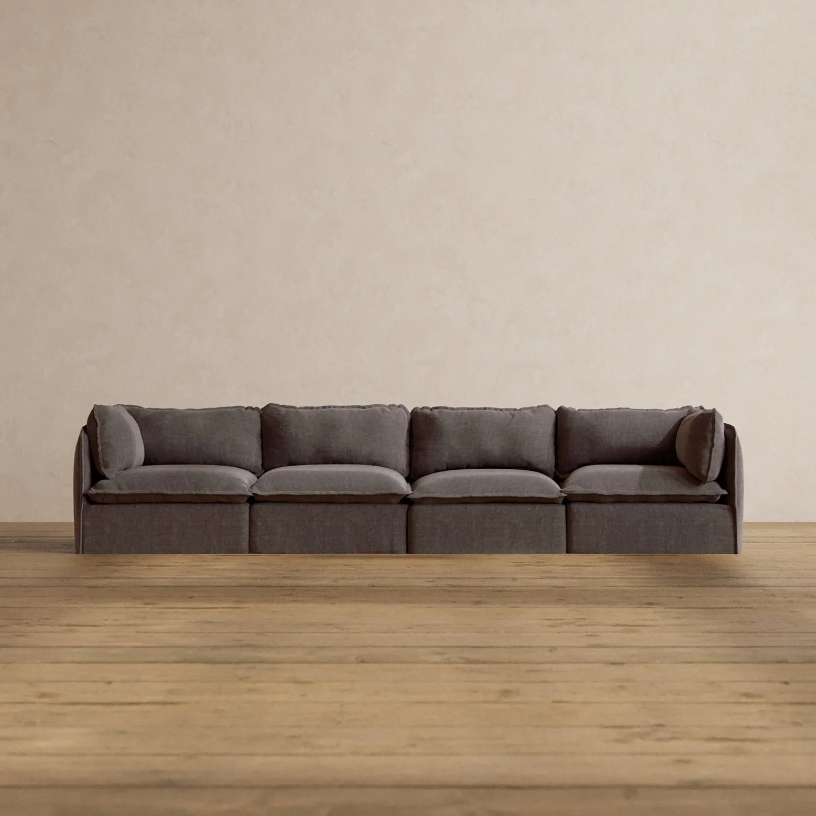 Modular Washable 4-Seater in Caviar | Deluxe  Seat | Cloud Pillow