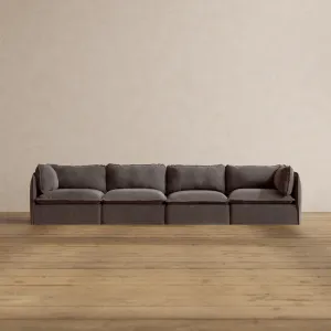 Modular Washable 4-Seater in Caviar | Deluxe  Seat | Cloud Pillow