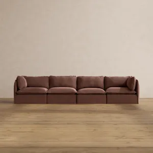 Modular Washable 4-Seater in Chestnut | Deluxe  Seat | Cloud Pillow