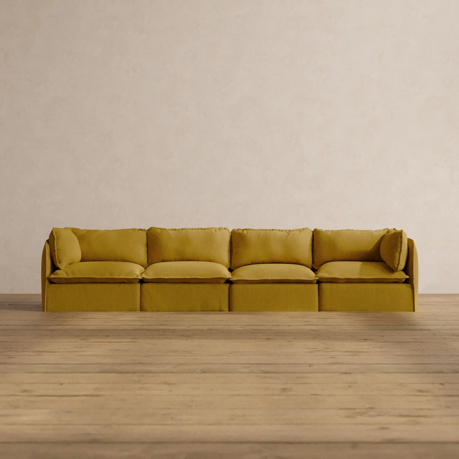 Modular Washable 4-Seater in Kiiro | Deluxe  Seat | Cloud Pillow