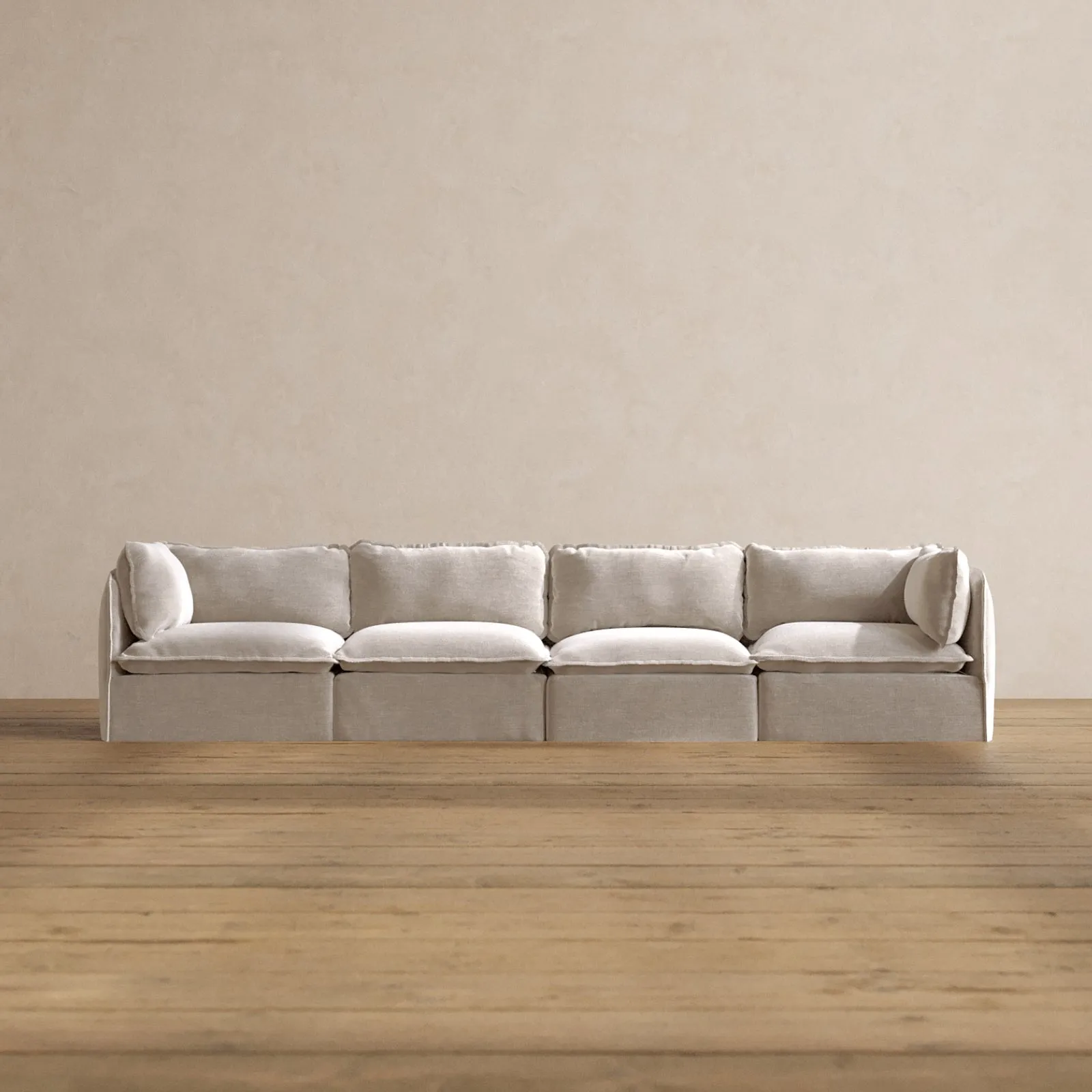 Modular Washable 4-Seater in Mist | Deluxe  Seat | Cloud Pillow