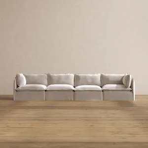 Modular Washable 4-Seater in Mist | Deluxe  Seat | Cloud Pillow