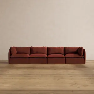 Modular Washable 4-Seater in Rust | Deluxe  Seat | Cloud Pillow