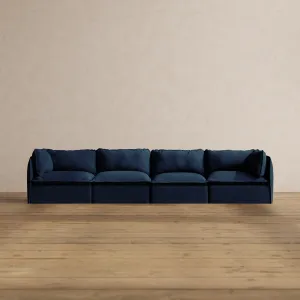 Modular Washable 4-Seater in Sumi | Deluxe  Seat | Cloud Pillow