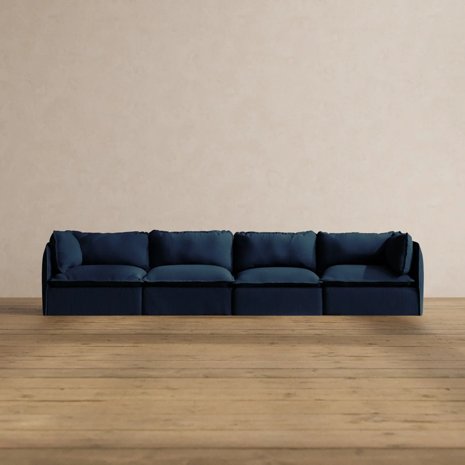 Modular Washable 4-Seater in Sumi | Deluxe  Seat | Cloud Pillow