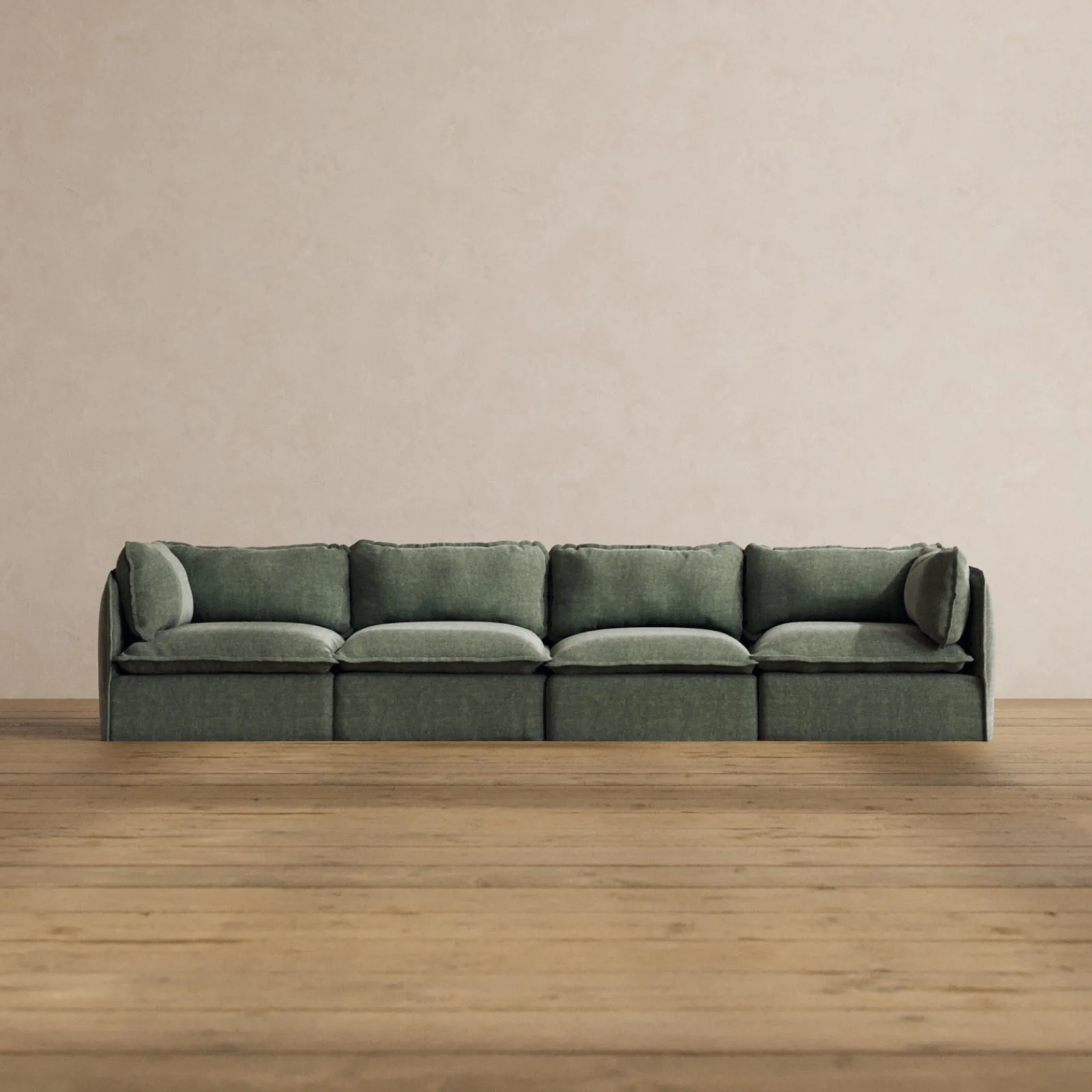 Modular Washable 4-Seater in Willow | Deluxe  Seat | Cloud Pillow