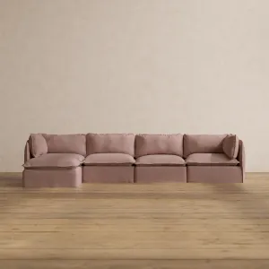 Modular Washable 4-Seater Sectional in Sakura | Deluxe  Seat | Cloud Pillow