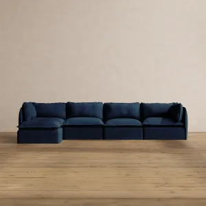 Modular Washable 4-Seater Sectional in Sumi | Deluxe  Seat | Cloud Pillow