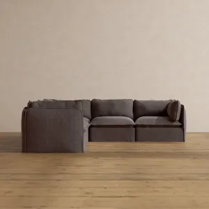 Modular Washable 5-Seater Corner Sectional in Caviar | Deluxe  Seat | Cloud Pillow