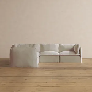 Modular Washable 5-Seater Corner Sectional in Coco | Deluxe  Seat | Cloud Pillow