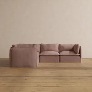 Modular Washable 5-Seater Corner Sectional in Sakura | Memorix  Seat | Contour Pillow