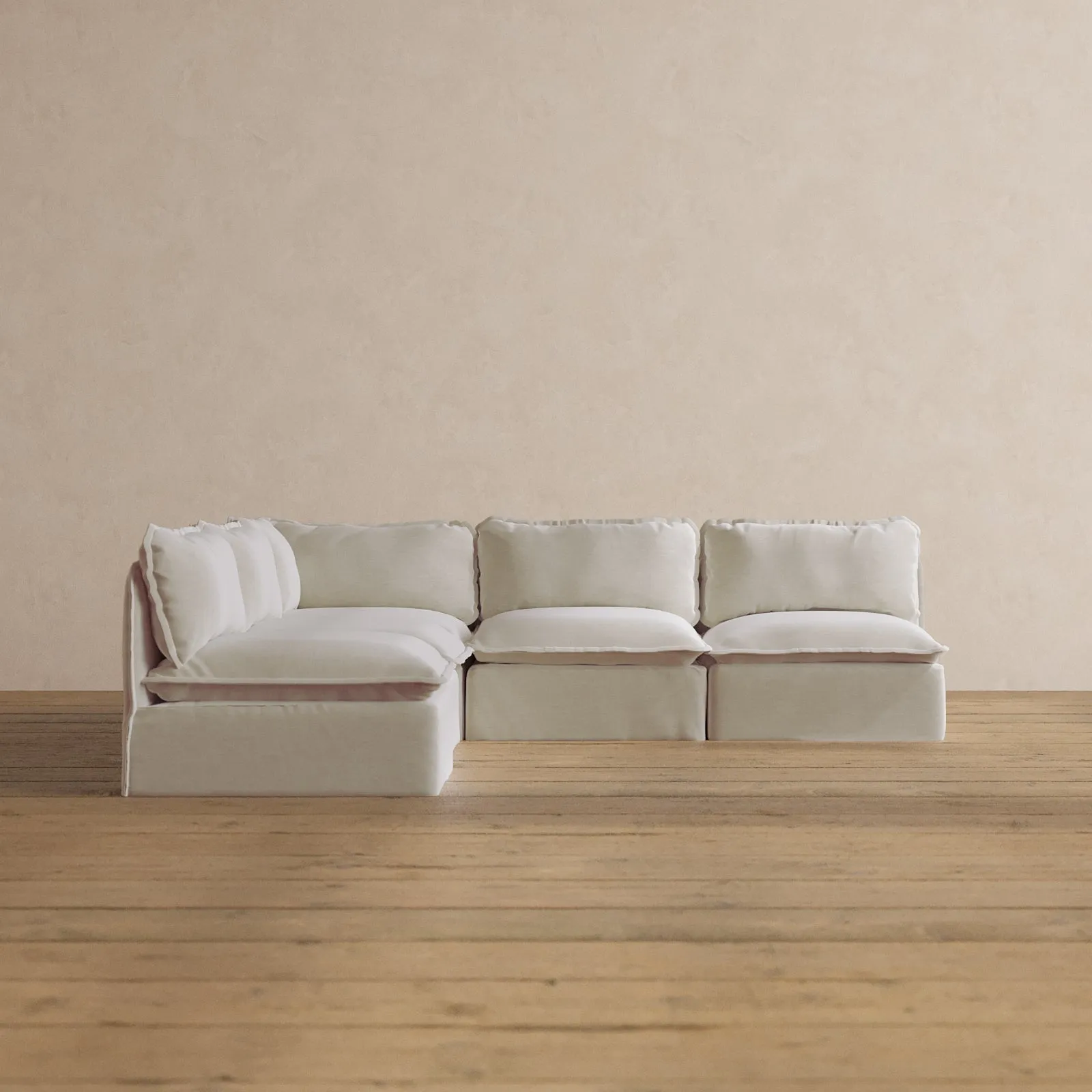 Modular Washable 5-Seater Open-Ends Corner Sectional in Coco | Memorix  Seat | Contour Pillow
