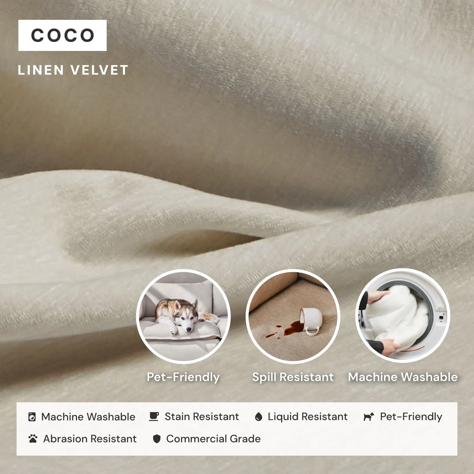 Modular Washable 5-Seater Open-Ends Corner Sectional in Coco | Memorix  Seat | Contour Pillow