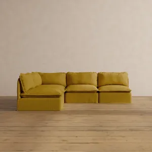 Modular Washable 5-Seater Open-Ends Corner Sectional in Kiiro | Memorix  Seat | Contour Pillow