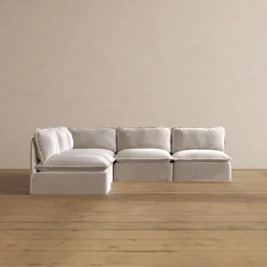 Modular Washable 5-Seater Open-Ends Corner Sectional in Mist | Memorix  Seat | Contour Pillow
