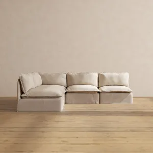 Modular Washable 5-Seater Open-Ends Corner Sectional in Oat | Memorix  Seat | Contour Pillow