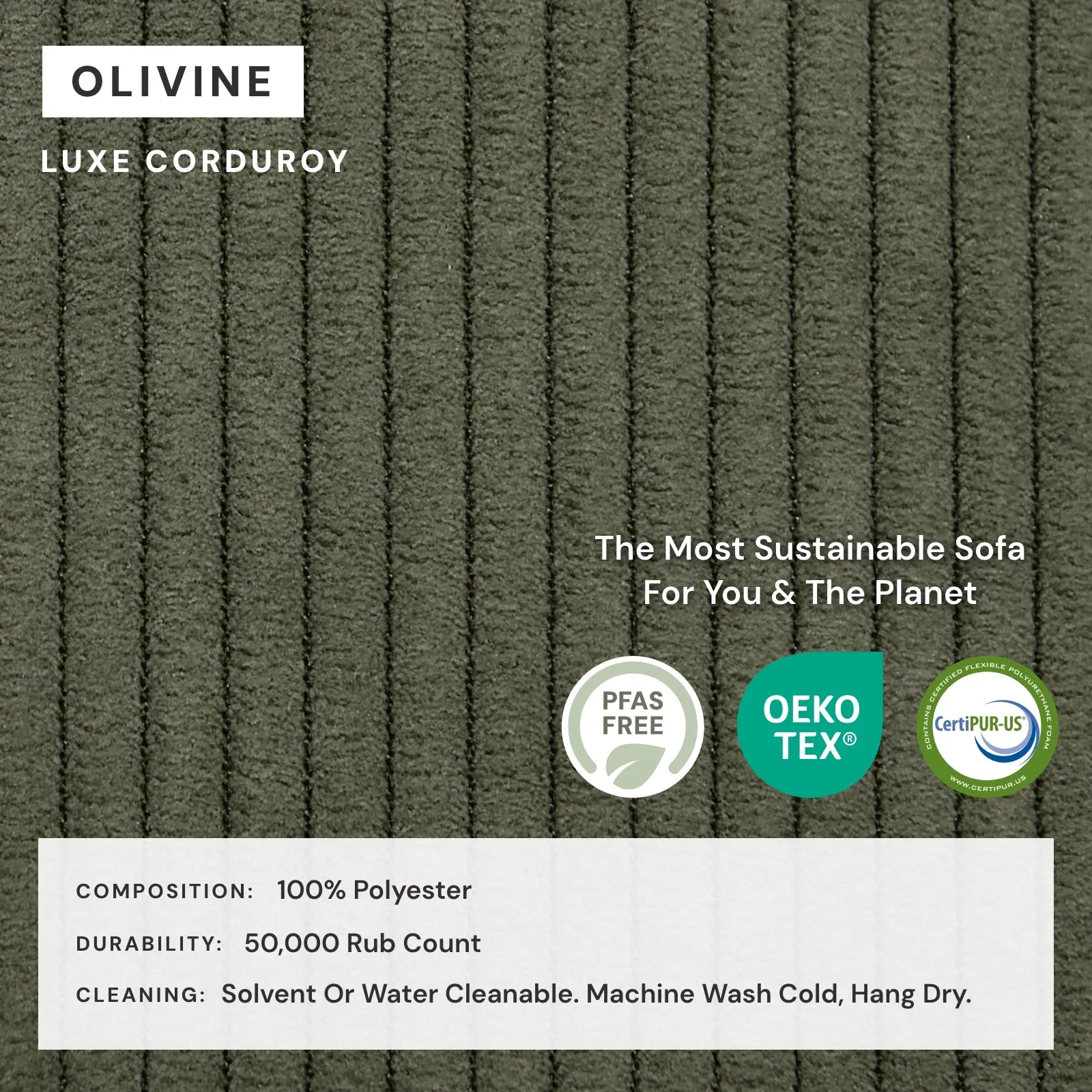 Modular Washable 5-Seater Open-Ends Corner Sectional in Olivine | Memorix  Seat | Contour Pillow