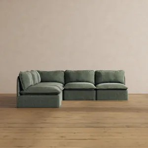 Modular Washable 5-Seater Open-Ends Corner Sectional in Willow | Memorix  Seat | Contour Pillow